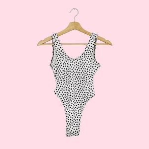 VINTAGE POLKA DOT THONG SWIMSUIT